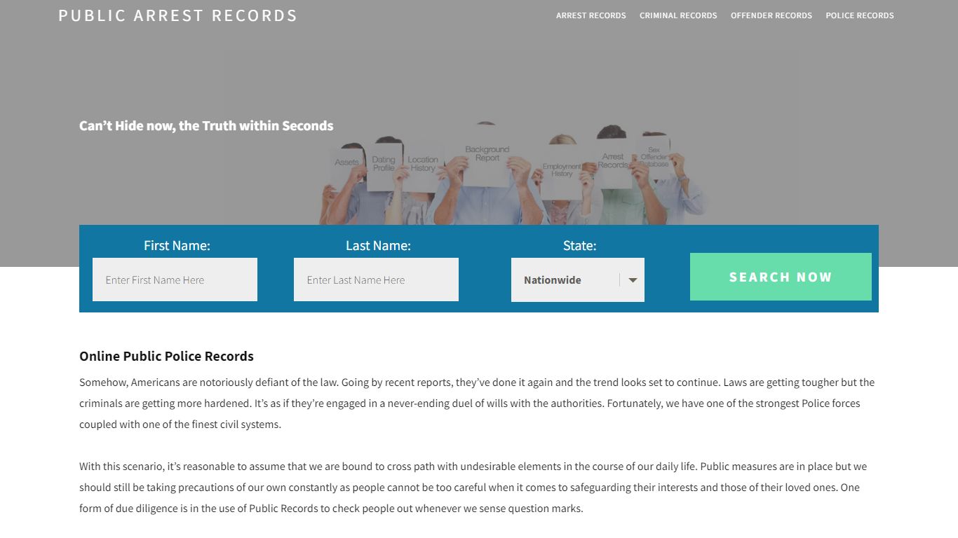 Public Police Arrest Records | Get Instant Reports On People